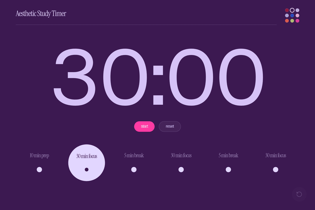 Aesthetic Study Timer
