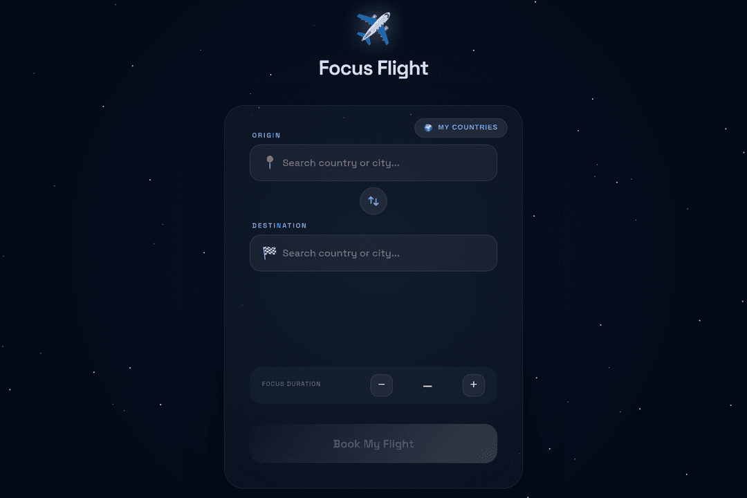 Flight all country timer