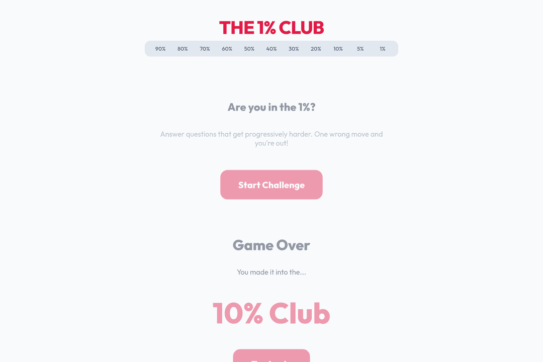 the one percent challenge