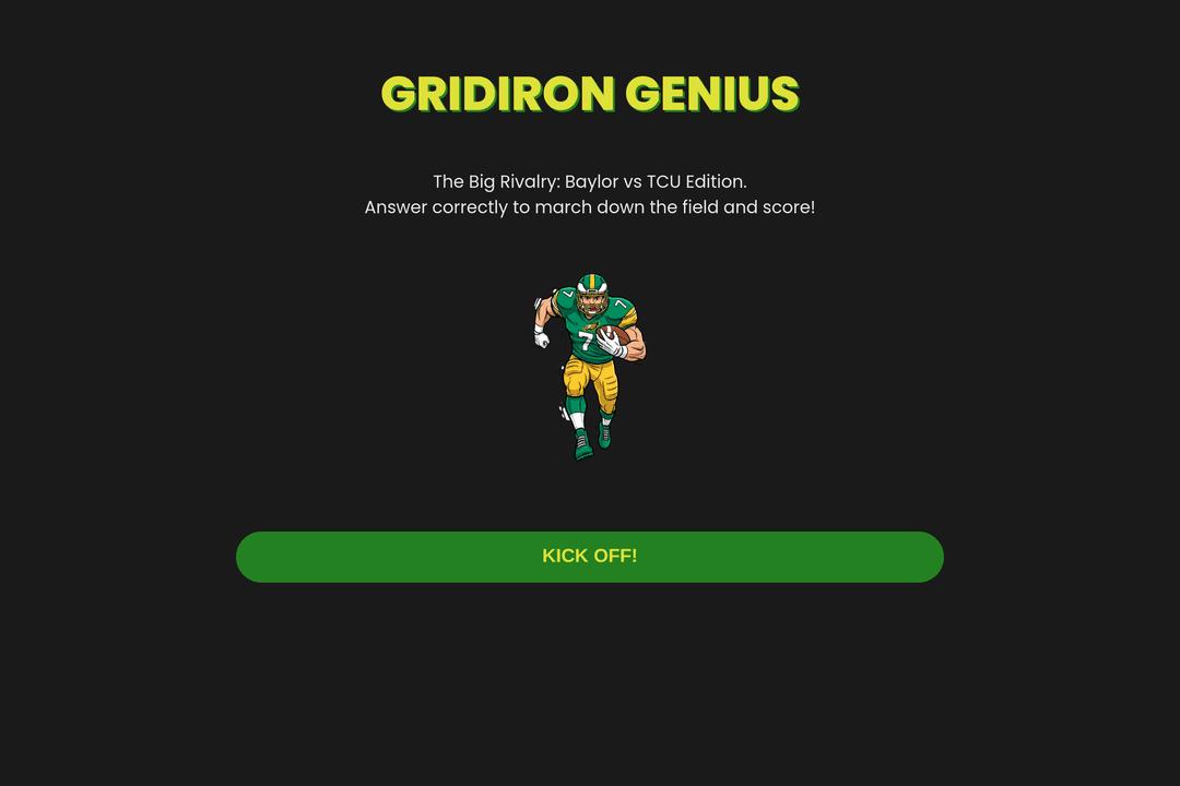 Gridiron Genius Football Game Baylor vs TCU