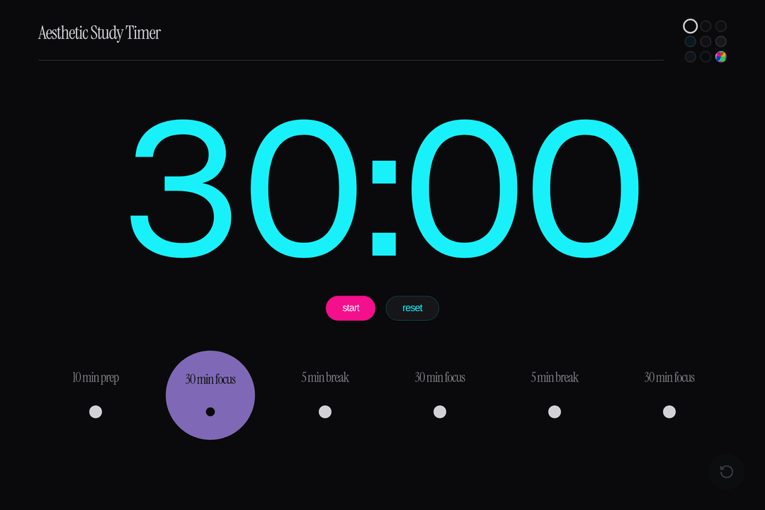 Aesthetic Study Timer (copy (with darker colors)