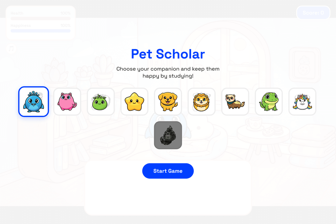 Pet Scholar! Keep your pet in the best condition by answering questions correctly!